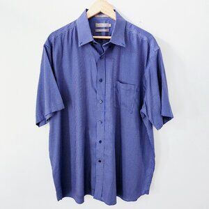 Daniel Cremieux Blue Cotton & Lyocell Button Shirt Size XL Short Sleeve READ
